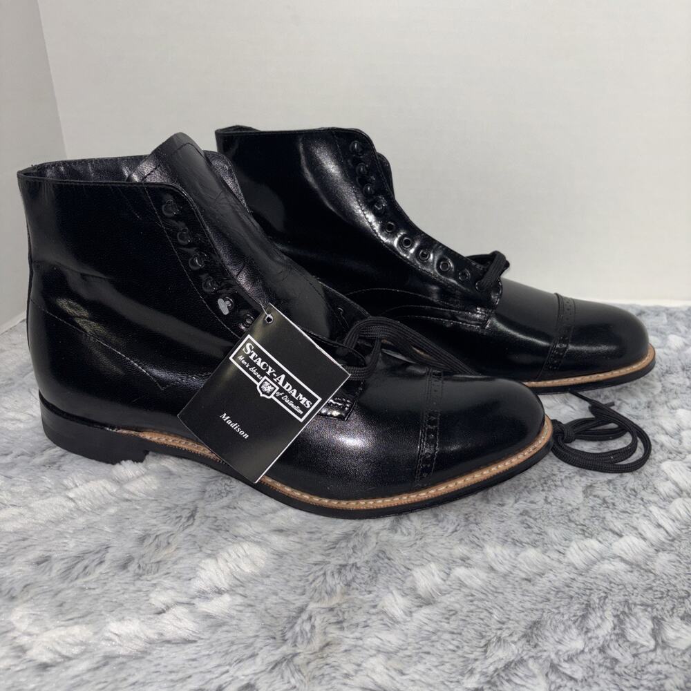 Stacy Adams Men's Madison Boot High Top Biscuit Black 10.5 E New W/ Box